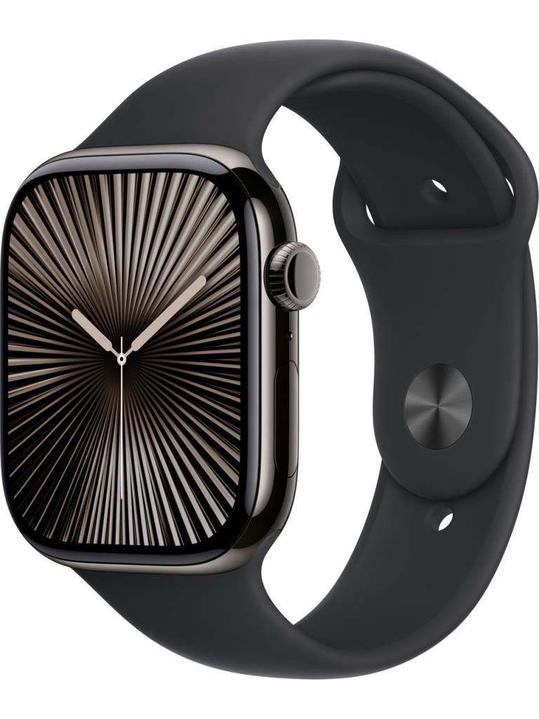Apple Watch Series 10 GPS + Cellular 42mm Arduvaz Titanyum Kasa ve Siyah Spor Kordon Akıllı Saat - Teşhir