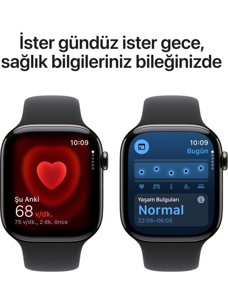 Apple Watch Series 10 GPS + Cellular 42mm Arduvaz Titanyum Kasa ve Siyah Spor Kordon Akıllı Saat - Teşhir