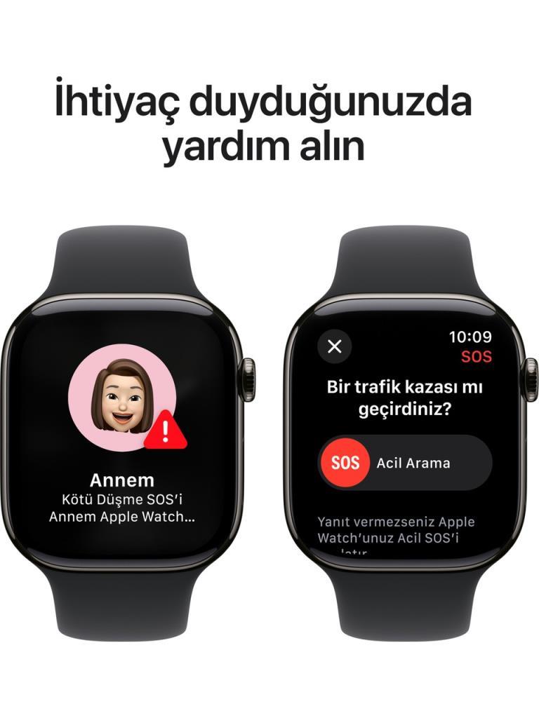 Apple Watch Series 10 GPS + Cellular 42mm Arduvaz Titanyum Kasa ve Siyah Spor Kordon Akıllı Saat - Teşhir
