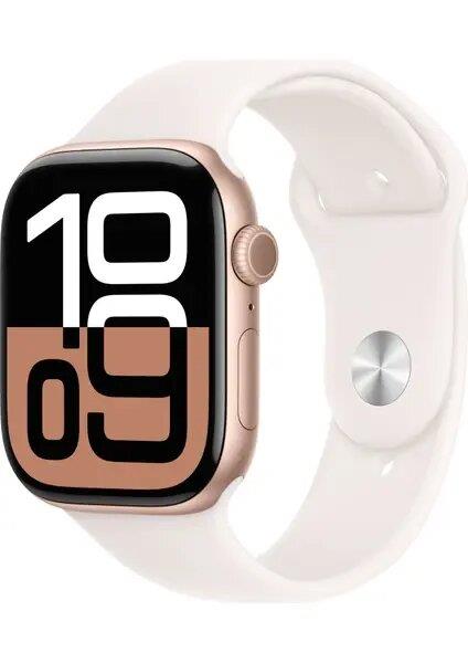 Apple Watch Series 10 GPS 42mm Roze Altın Rengi Alüminyum Kasa ve Bulut Pembesi Spor Kordon Akıllı Saat - Outlet