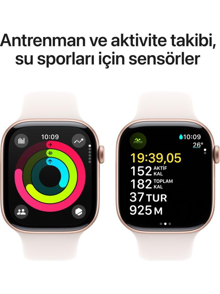 Apple Watch Series 10 GPS 42mm Roze Altın Rengi Alüminyum Kasa ve Bulut Pembesi Spor Kordon Akıllı Saat - Outlet