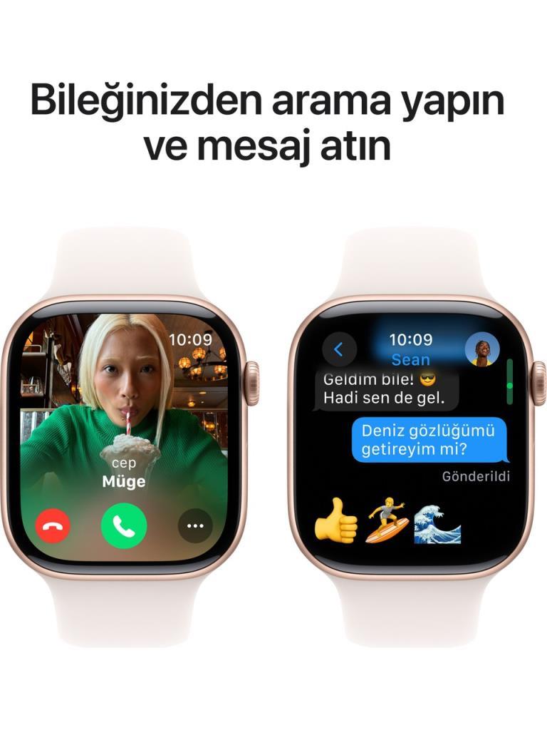 Apple Watch Series 10 GPS 42mm Roze Altın Rengi Alüminyum Kasa ve Bulut Pembesi Spor Kordon Akıllı Saat - Outlet