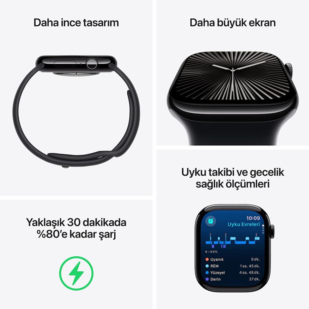 Apple Watch Series 10 GPS + Cellular 42mm Roze Altın Alüminyum Kasa + Bulut Pembesi Spor Kordon - S/M