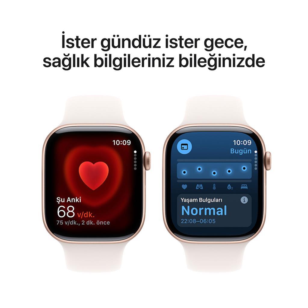 Apple Watch Series 10 GPS + Cellular 42mm Roze Altın Alüminyum Kasa + Bulut Pembesi Spor Kordon - S/M