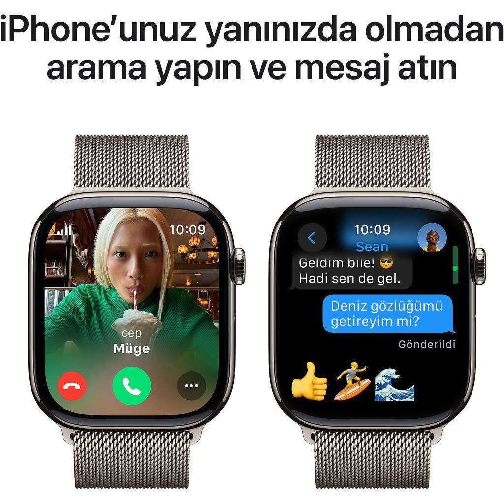 Apple Watch Series 10 GPS + Cellular 46mm Natürel Titanyum Kasa ve Natürel Milano Loop Kordon Akıllı Saat Teşhir (Açıklamayı Okuyunuz)