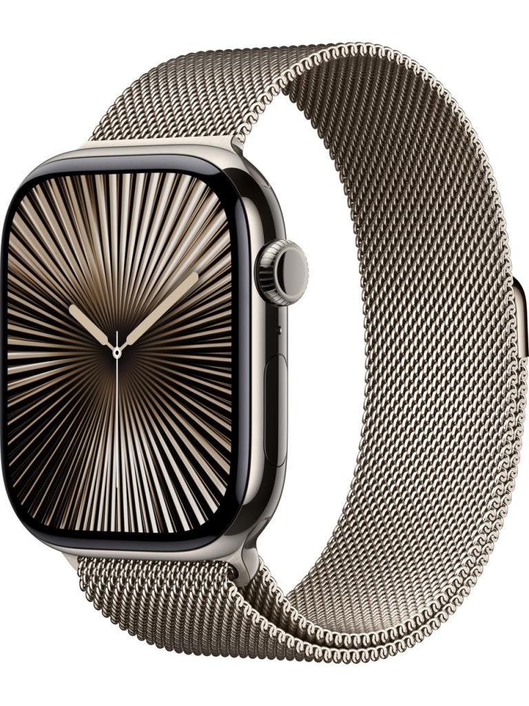 Apple Watch Series 10 GPS + Cellular 46mm Natürel Titanyum Kasa ve Natürel Milano Loop Kordon Akıllı Saat - Outlet