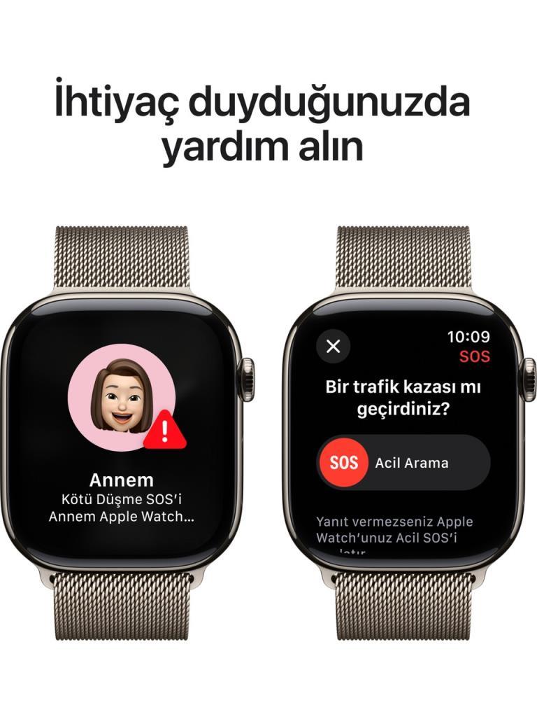 Apple Watch Series 10 GPS + Cellular 46mm Natürel Titanyum Kasa ve Natürel Milano Loop Kordon Akıllı Saat - Outlet