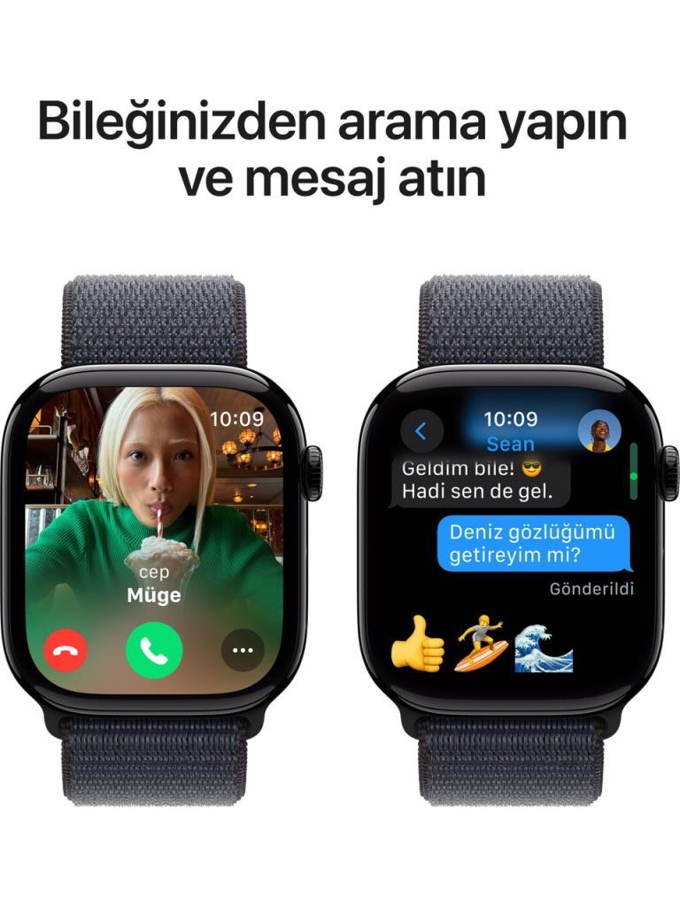 Apple Watch Series 10 GPS 46mm Simsiyah Alüminyum Kasa ve Mürekkep Moru Spor Loop Kordon Akıllı Saat (Apple Türkiye Garantili)