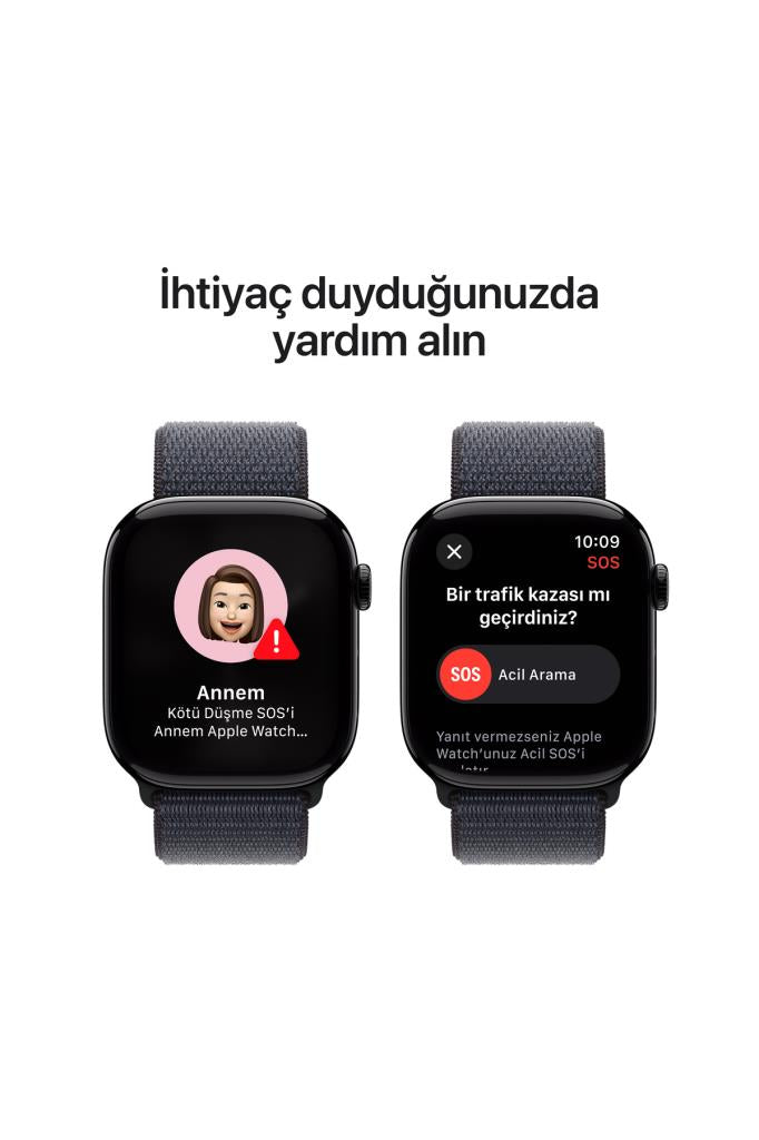 Apple Watch Series 10 GPS + Cellular 46mm Jet Siyah Alüminyum Kasa + Mürekkep Moru Spor Loop - OUTLET
