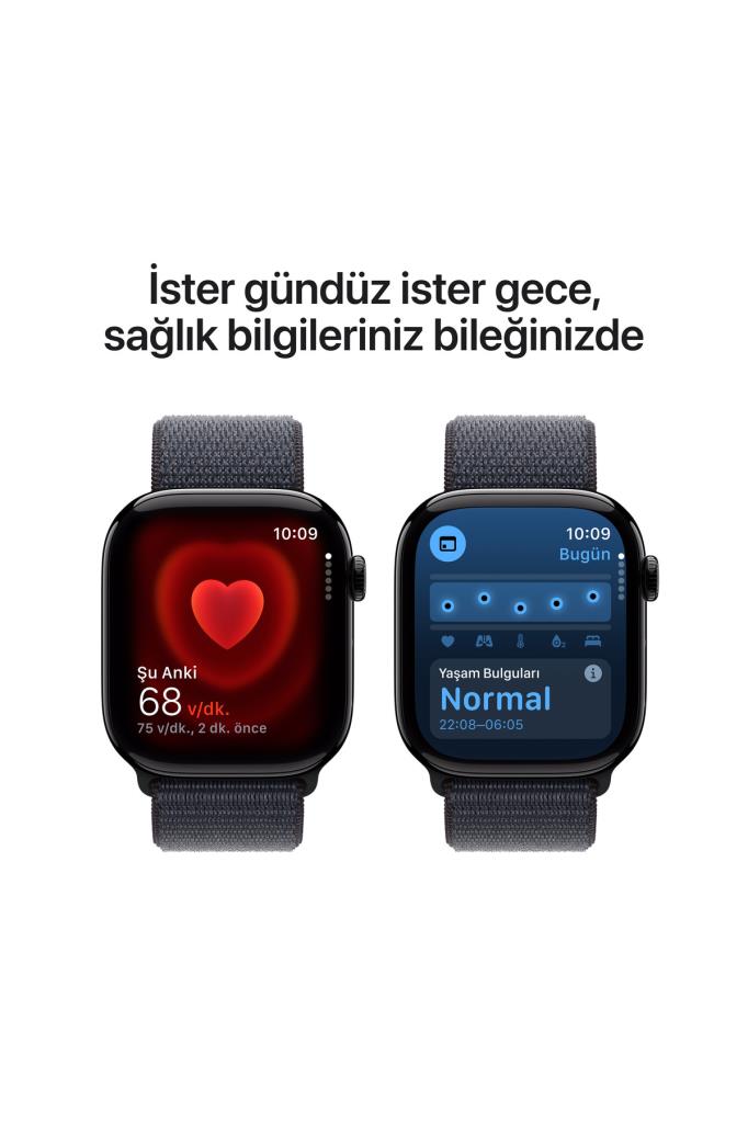 Apple Watch Series 10 GPS + Cellular 46mm Jet Siyah Alüminyum Kasa + Mürekkep Moru Spor Loop - OUTLET