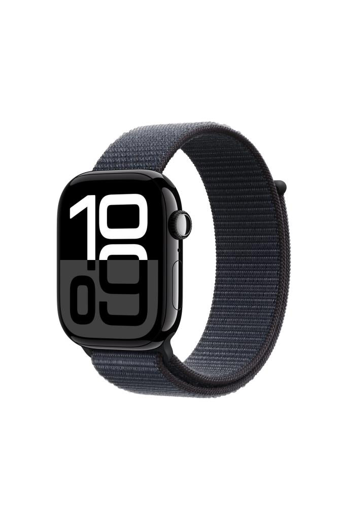 Apple Watch Series 10 GPS + Cellular 46mm Jet Siyah Alüminyum Kasa + Mürekkep Moru Spor Loop - OUTLET