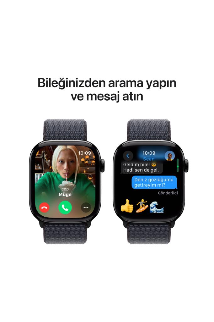 Apple Watch Series 10 GPS + Cellular 46mm Jet Siyah Alüminyum Kasa + Mürekkep Moru Spor Loop - OUTLET
