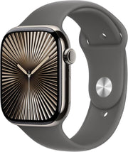 Apple Watch Series 10 GPS + Cellular 46mm Natürel Titanyum Kasa ve Taş Grisi Spor Kordon Akıllı Saat Teşhir (Açıklamayı Okuyunuz)
