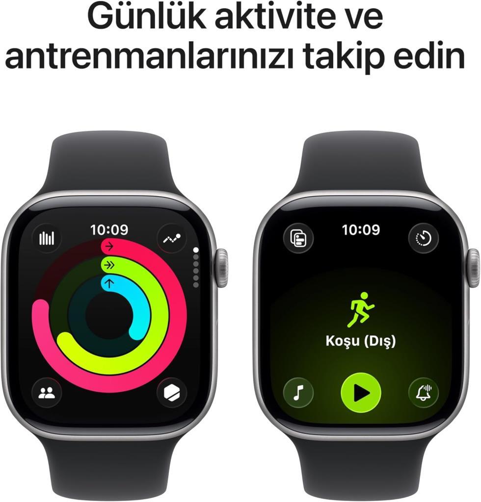 Apple Watch Series 11 GPS 46mm Uzay Grisi Alüminyum Kasa ve Siyah Spor Kordon Akıllı Saat Outlet (Açıklamayı Okuyunuz)
