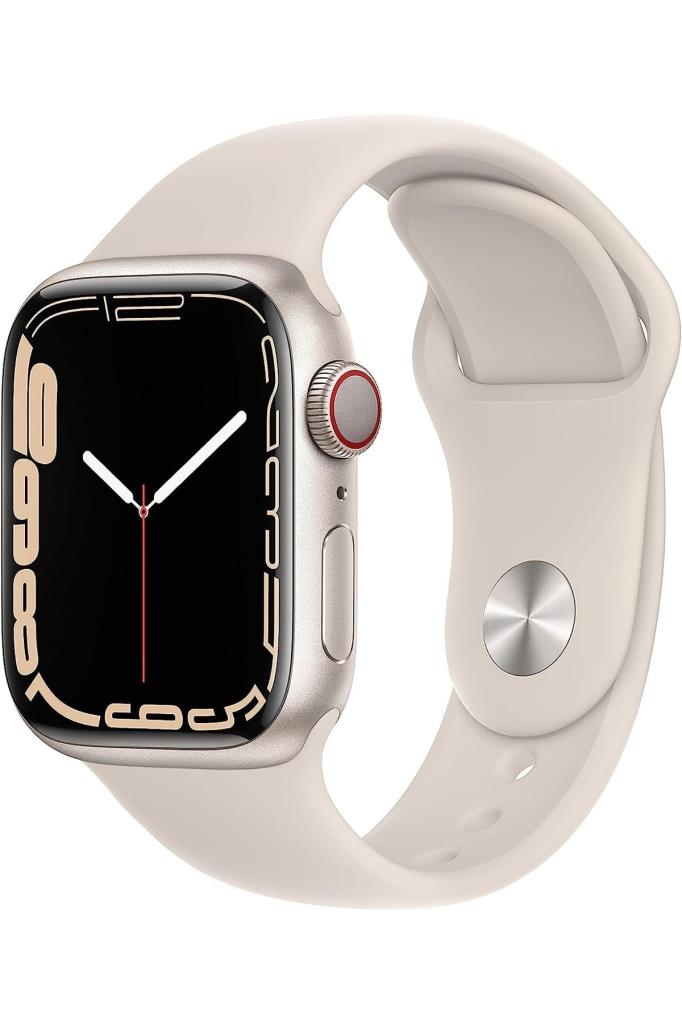 Apple Watch Series 7 GPS + Cellular 41mm Yıldız Işığı Alüminyum Kasa ve Spor Kordon Akıllı Saat
