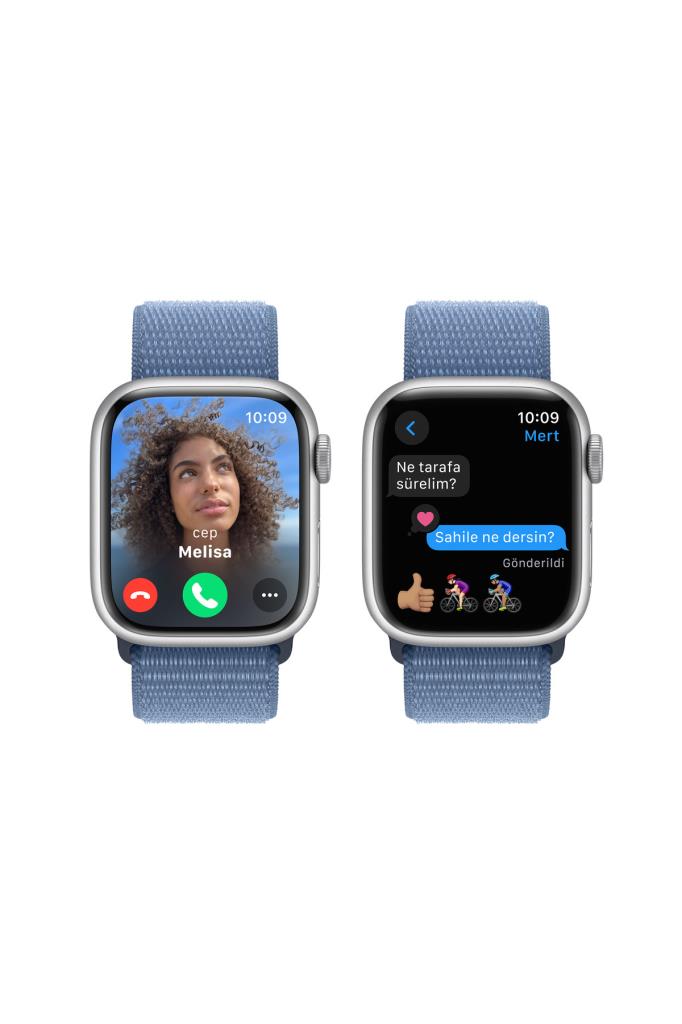 Apple Watch Series 9 GPS 41mm Gümüş Alüminyum Kasa ve Buz Mavisi Spor Loop - OUTLET