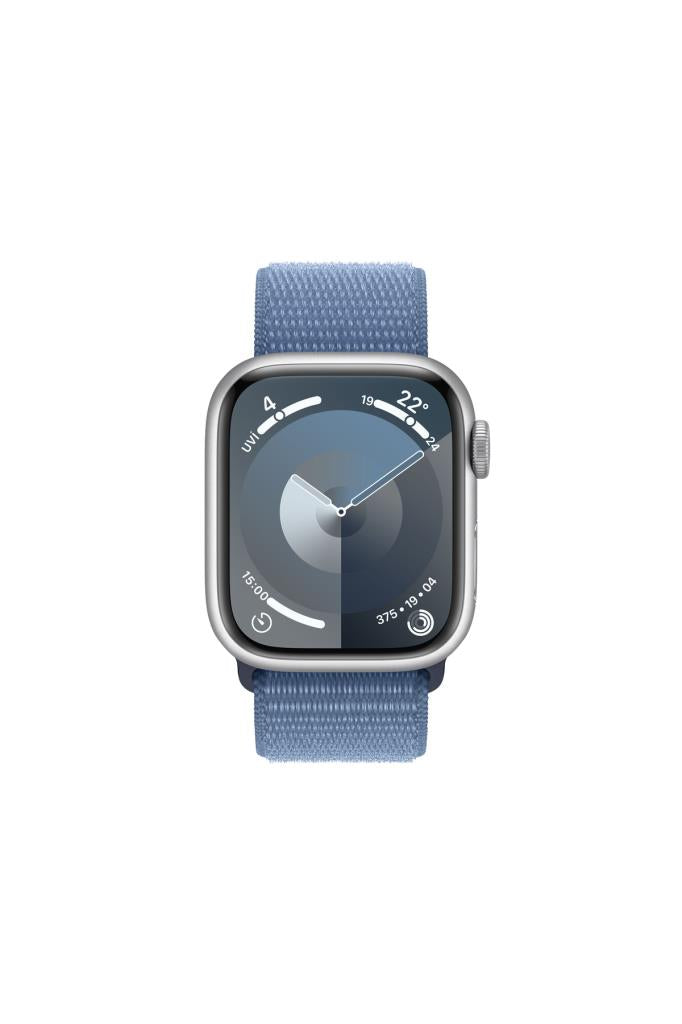 Apple Watch Series 9 GPS 41mm Gümüş Alüminyum Kasa ve Buz Mavisi Spor Loop - OUTLET