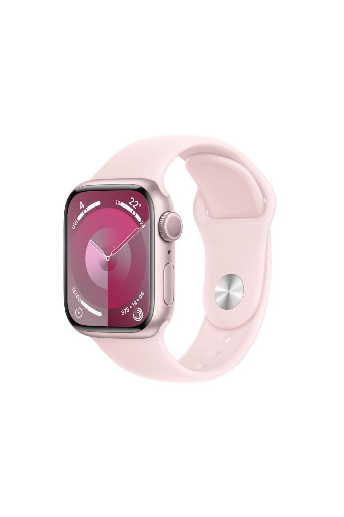 Apple Watch Series 9 GPS 41mm Pembe Alüminyum Kasa ve Uçuk Pembe Spor Kordon - M/L - OUTLET