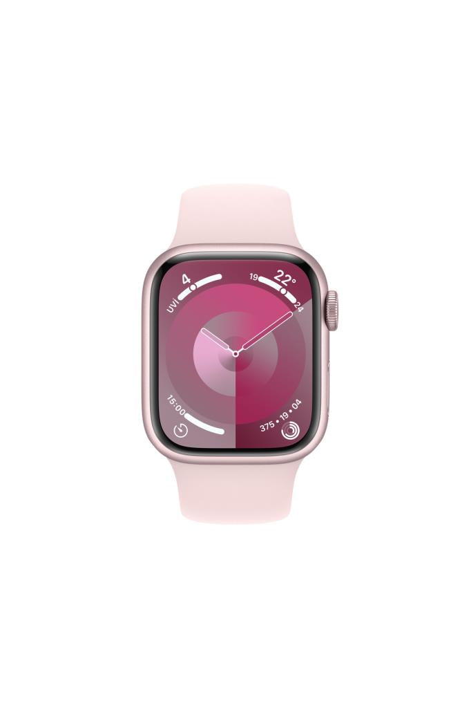 Apple Watch Series 9 GPS 41mm Pembe Alüminyum Kasa ve Uçuk Pembe Spor Kordon - M/L - OUTLET