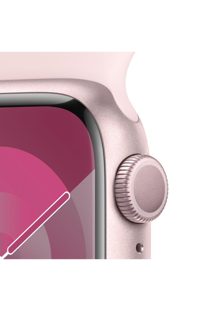 Apple Watch Series 9 GPS 41mm Pembe Alüminyum Kasa ve Uçuk Pembe Spor Kordon - M/L - OUTLET