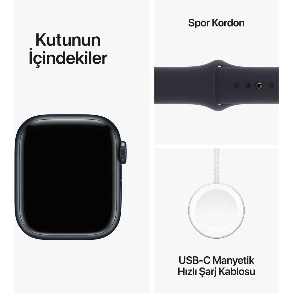 Apple Watch Series 9 GPS + Cellular 41mm Alüminyum Kasa Spor Kordon Akıllı Saat Teşhir (Açıklamayı Okuyunuz)