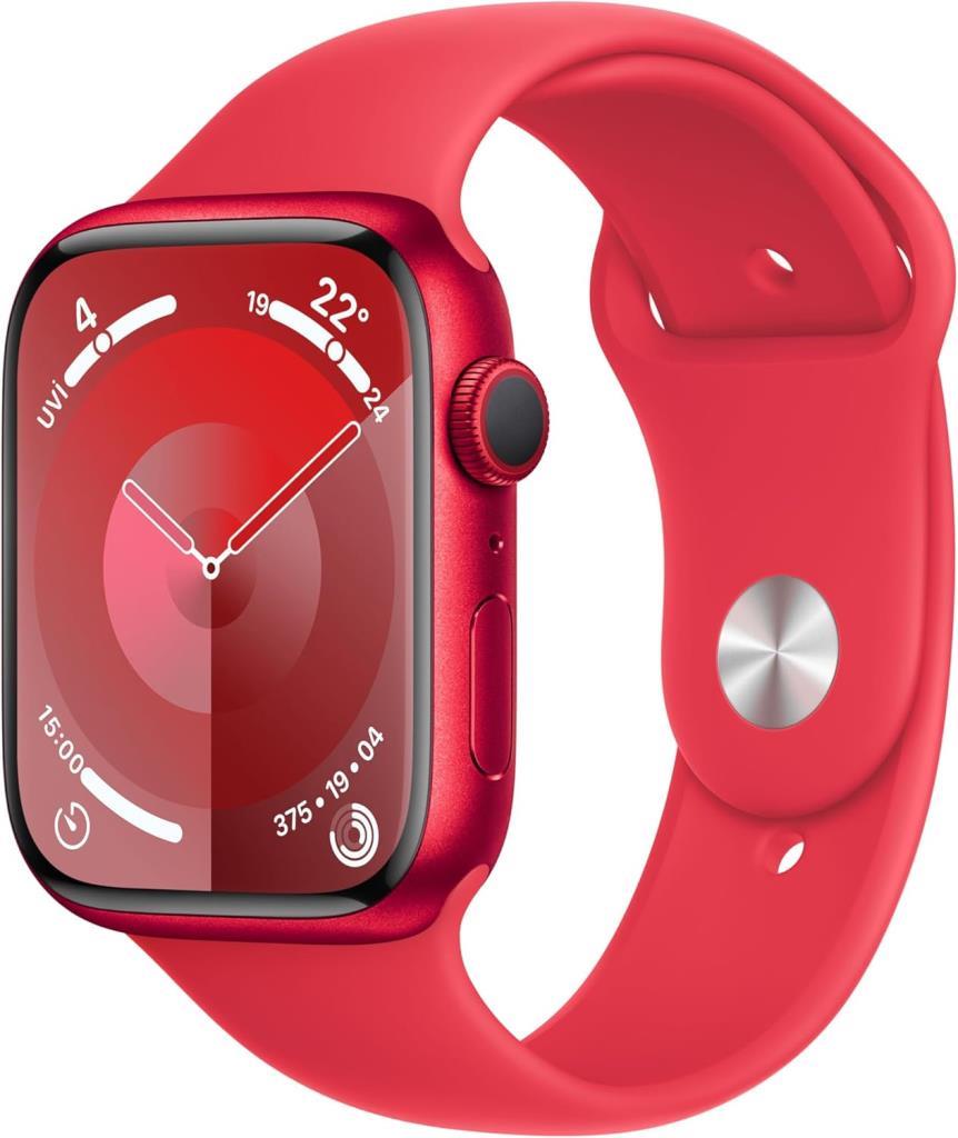Apple Watch Series 9 GPS 45mm Alüminyum Kasa ve Kırmızı Spor Kordon Akıllı Saat (Apple Türkiye Garantili)