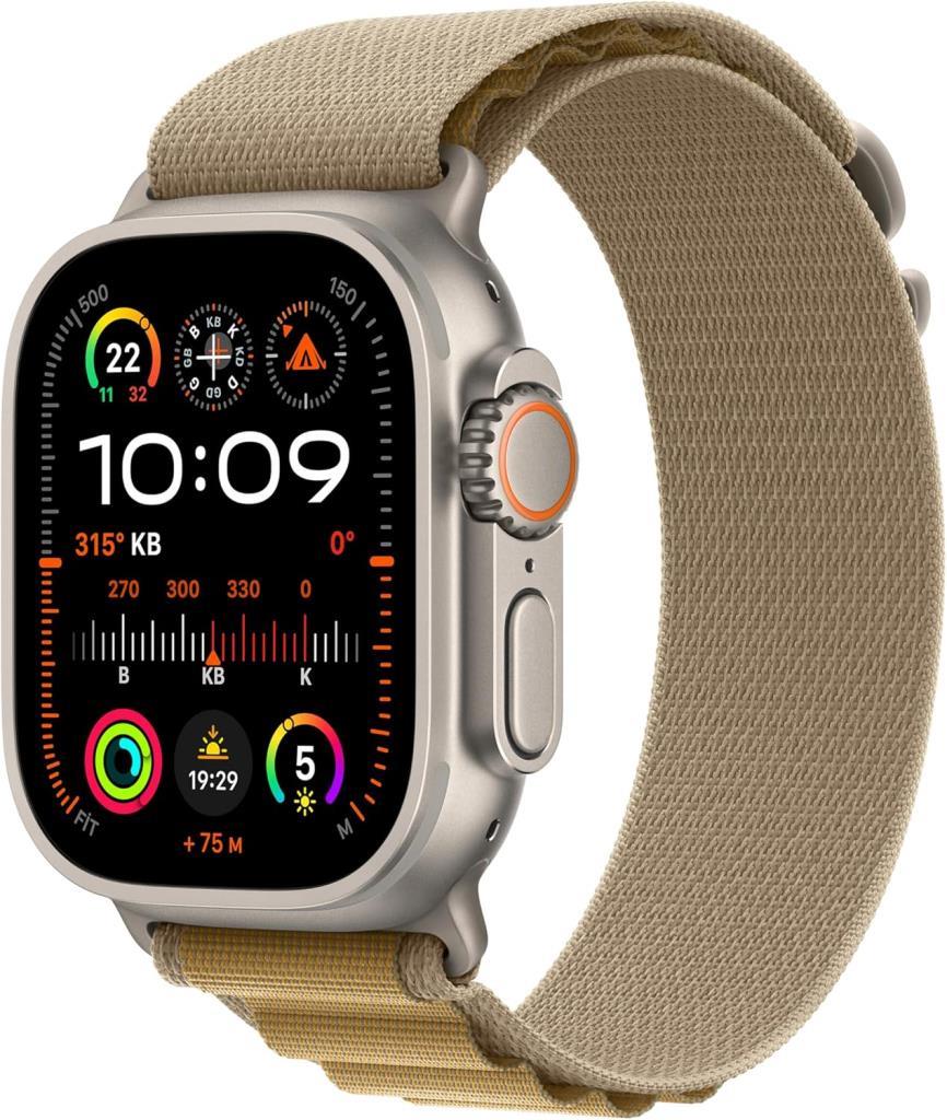 Apple Watch Ultra 2 GPS + Cellular 49mm Natürel Titanyum Kasa ve Uçuk Kahve Alpine Loop Kordon Akıllı Saat (Apple Türkiye Garantili)