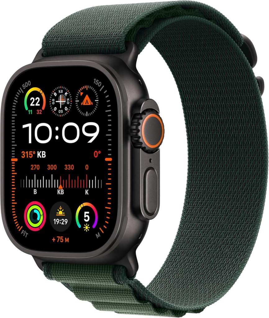 Apple Watch Ultra 2 GPS + Cellular 49mm Siyah Titanyum Kasa ve Koyu Yeşil-Alpine Loop Kordon Akıllı Saat (Apple Türkiye Garantili)