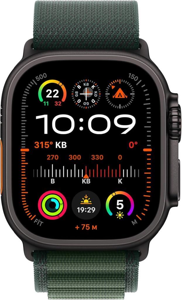 Apple Watch Ultra 2 GPS + Cellular 49mm Siyah Titanyum Kasa ve Koyu Yeşil-Alpine Loop Kordon Akıllı Saat (Apple Türkiye Garantili)
