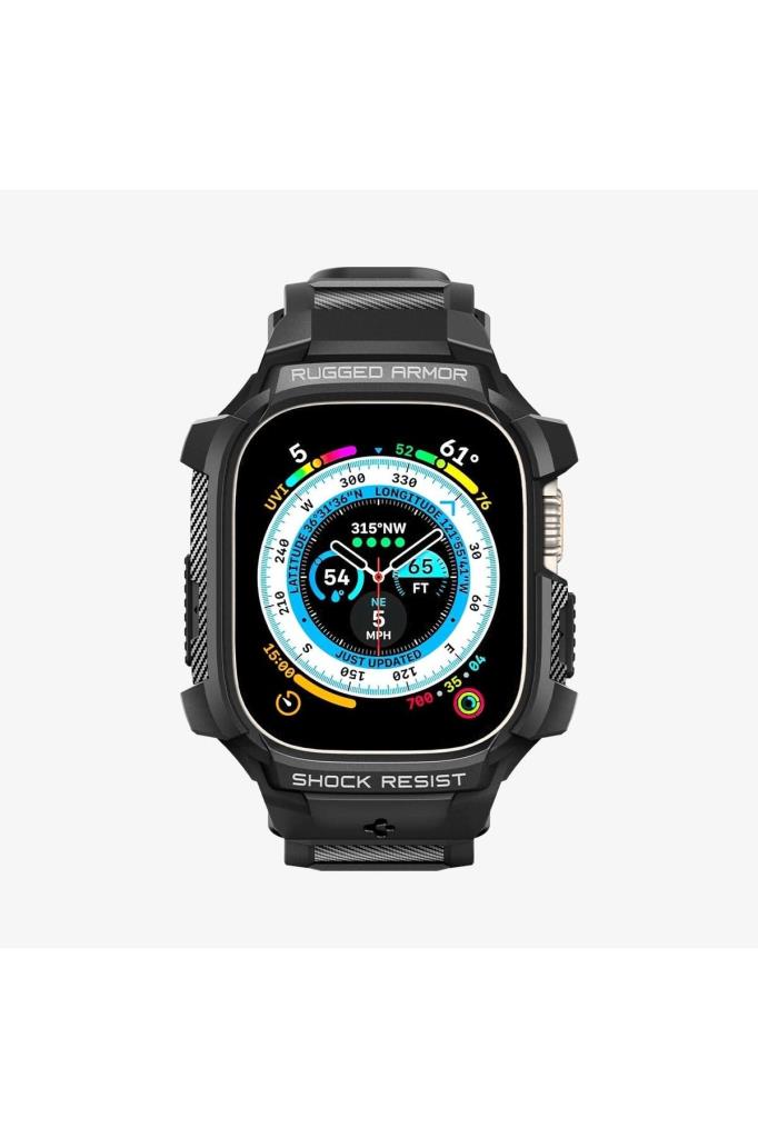 Spigen Apple Watch 49mm (Ultra 2/1) Kılıf & Kordon Kayış Rugged Armor Pro Outlet