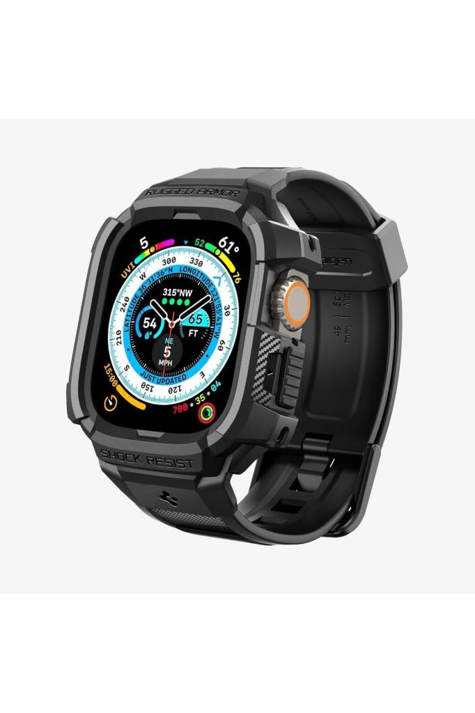 Spigen Apple Watch 49mm (Ultra 2/1) Kılıf & Kordon Kayış Rugged Armor Pro Outlet