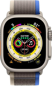 Apple Watch Ultra GPS + Cellular 49mm Titanyum Kasa ve Mavi-Gri-Trail Akıllı Saat Teşhir