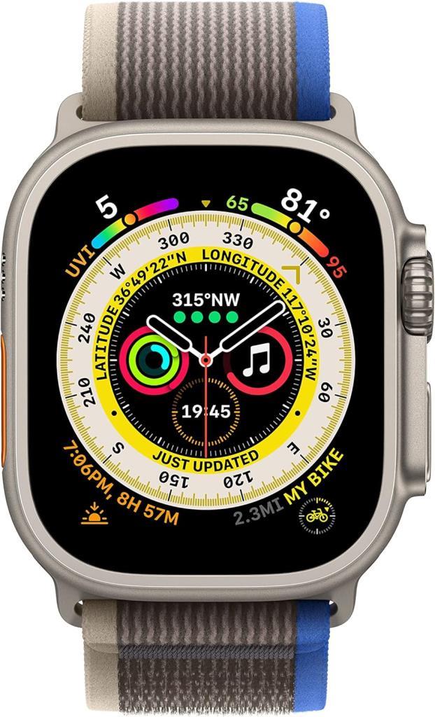 Apple Watch Ultra GPS + Cellular 49mm Titanyum Kasa ve Mavi-Gri-Trail Akıllı Saat Teşhir