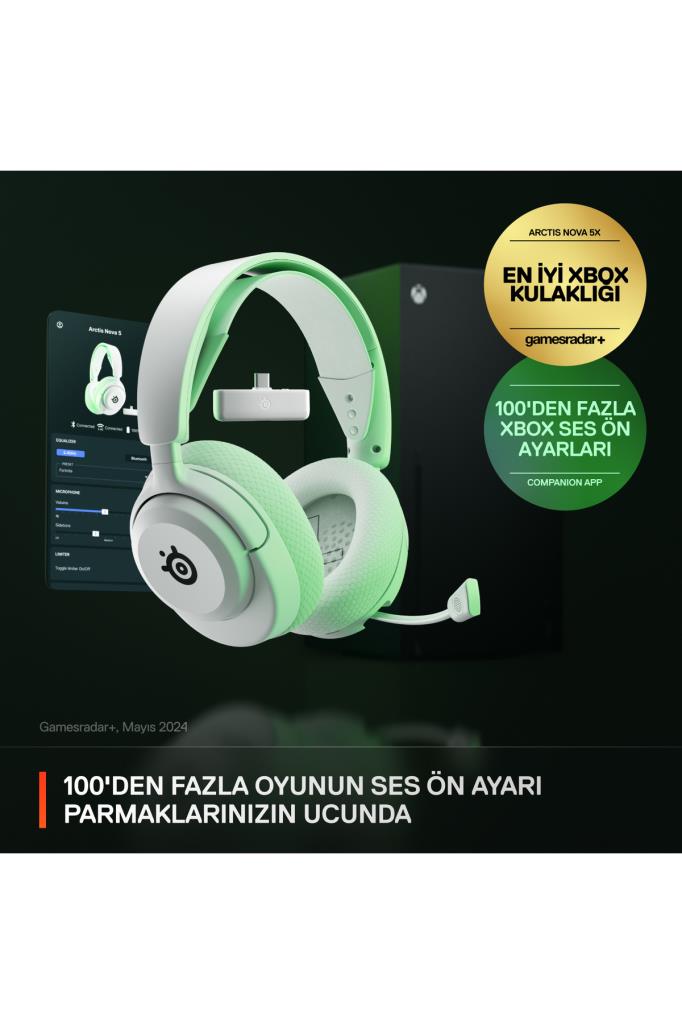 SteelSeries Arctis Nova 5X Beyaz Kablosuz Kulak Üstü Oyuncu Kulaklığı Teşhir