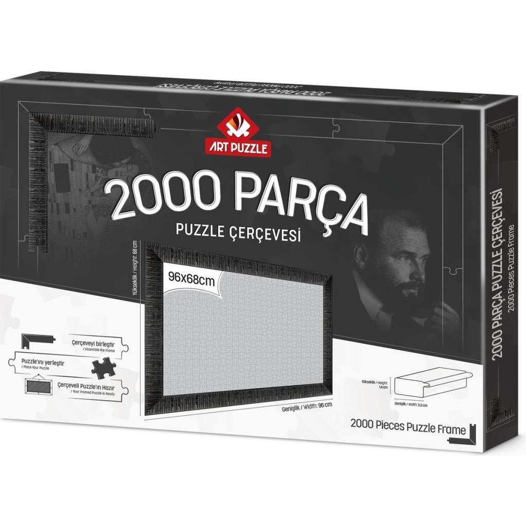 Art Puzzle Siyah 2000 Parça Demonte Puzzle Çerçevesi