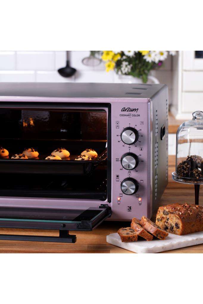 Arzum AR2034 Cookart Color 50 lt Dreamline Çift Camlı Mini Fırın Teşhir