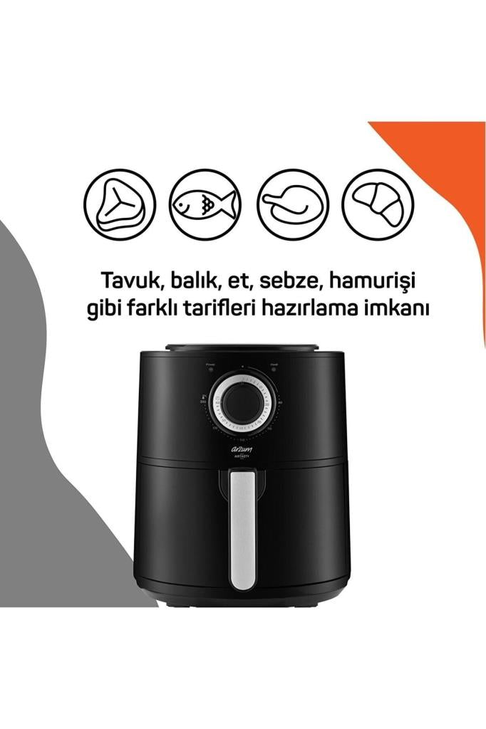 Arzum AR2062-G Airtasty Air Fryer 4 lt Yağsız Gümüş Fritöz Teşhir