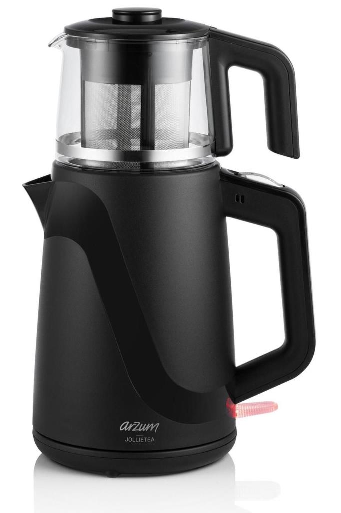Arzum AR3062 Jollietea 1650 W Cam Demlikli Çay Makinesi Siyah Teşhir