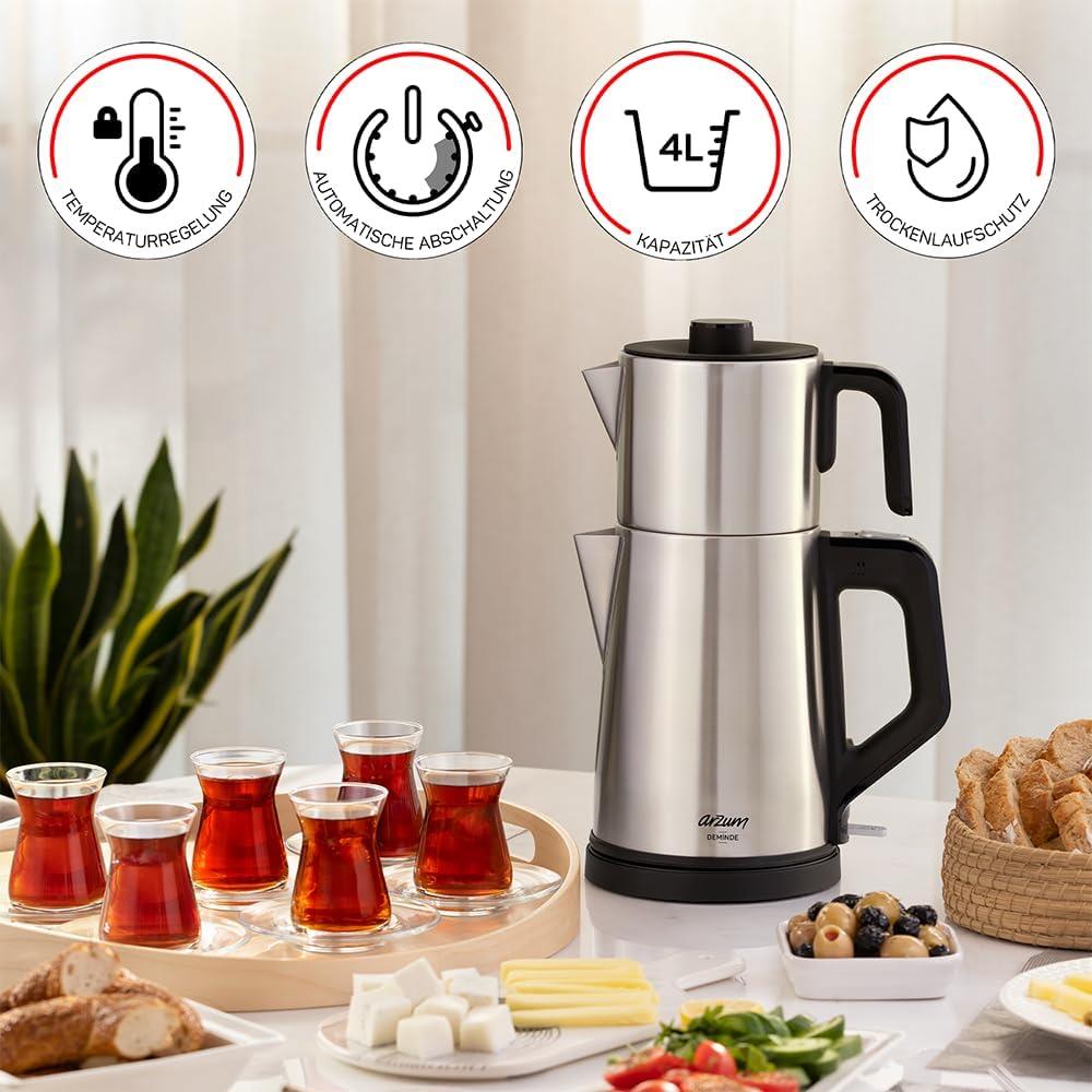 Arzum AR3129 Deminde Inox Çay Makinesi