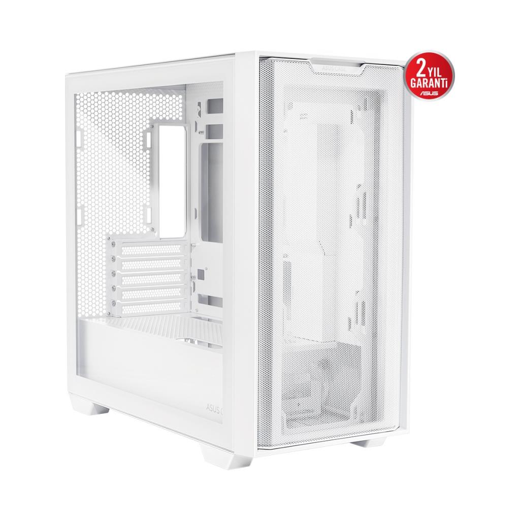 Asus A21 Plus ARGB Fanlı Beyaz Micro ATX Oyuncu Kasası Outlet