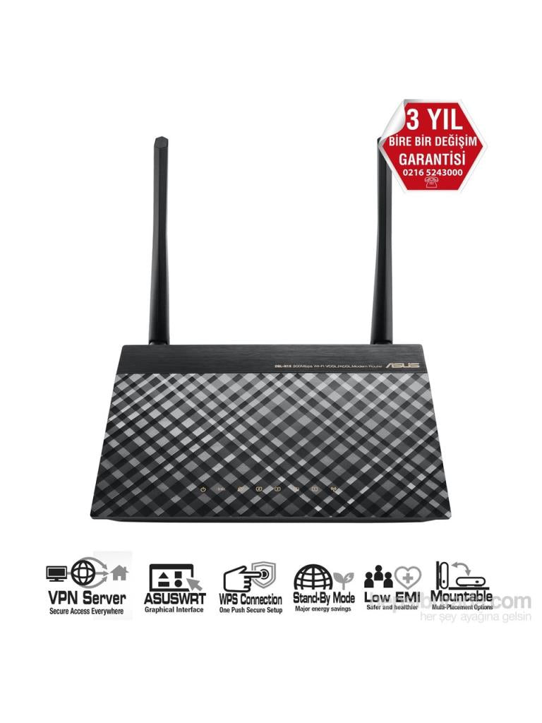 Asus DSL-N16 4 Port 300 Mbps VDSL2 Modem - TESHİR