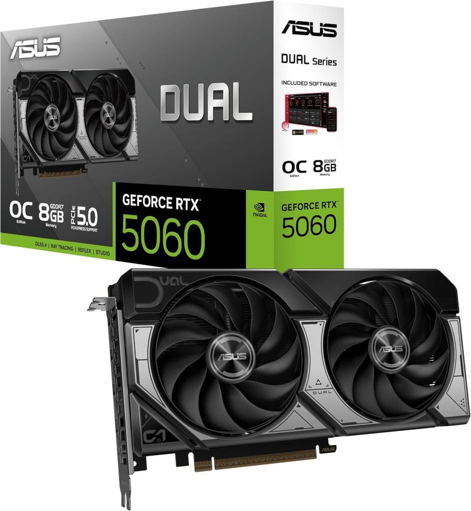 Asus RTX 5060 Dual OC Edition DUAL-RTX5060-O8G 128 Bit GDDR7 8 GB Ekran Kartı Outlet