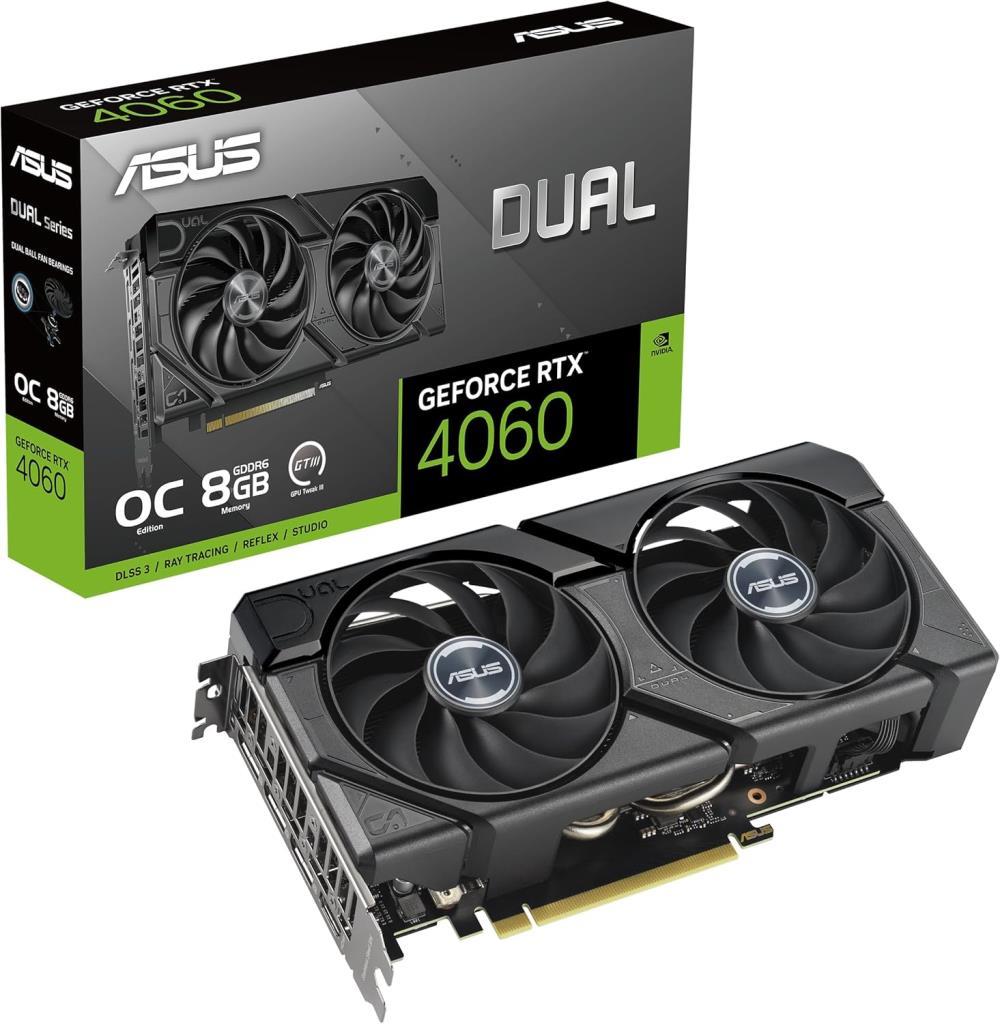 Asus RTX 4060 Dual OC Edition DUAL-RTX4060-O8G 128 Bit GDDR6 8 GB Ekran Kartı Outlet