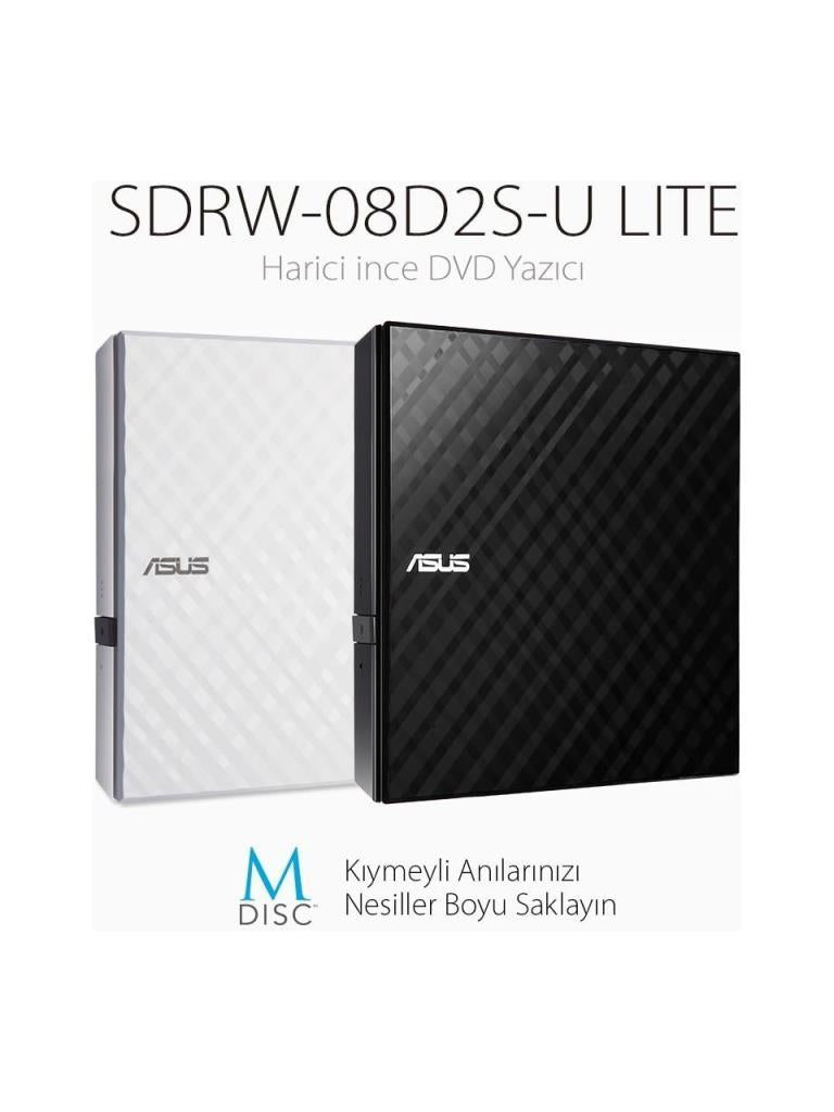 Asus Lite Slim SDRW-08D2S-U DVD Yazıcı Siyah Outlet