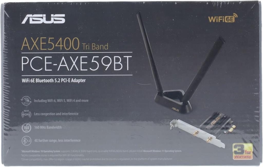 ASUS PCE-AXE59BT AXE5400 WiFi 6E PCI-E adaptörü (iki haric