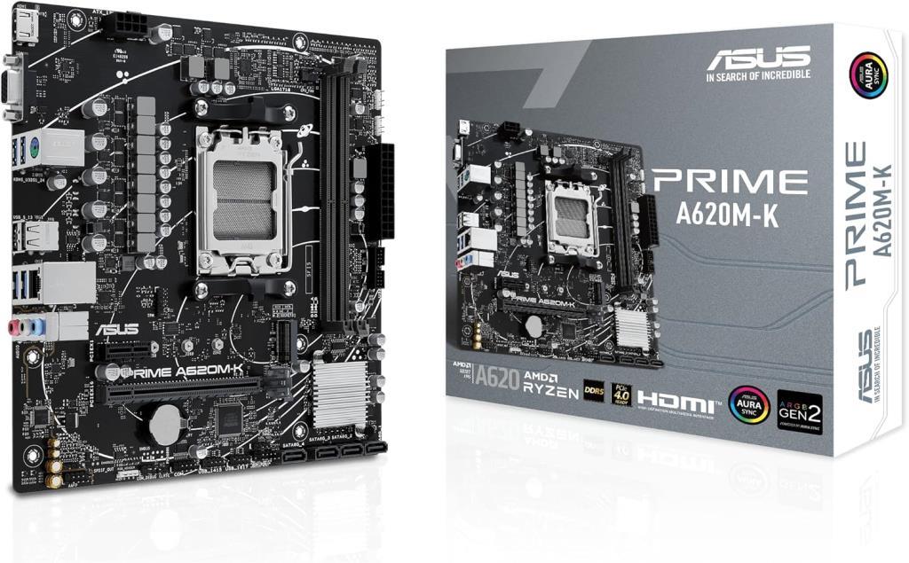 Asus Prime A620M-K AMD A620 AM5 Soket DDR5 6400(OC) MHz mATX Anakart Outlet