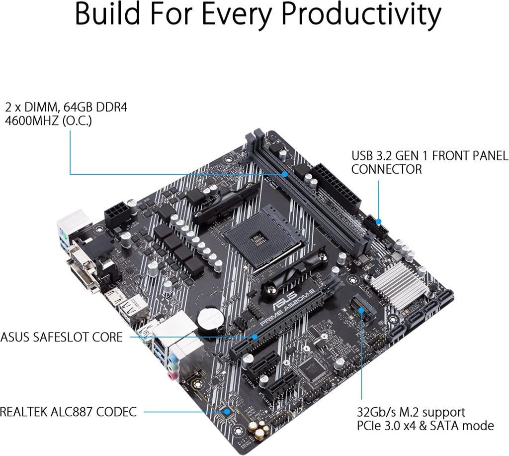Asus Prime A520M-E AMD AM4 DDR4 Micro ATX Anakart