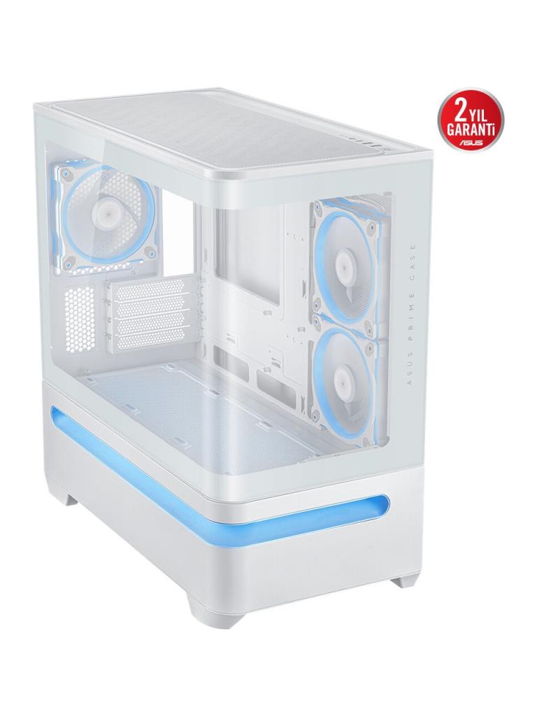 Asus Prime AP202 ARGB Fansız Beyaz Micro ATX Oyuncu Kasası - TESHİR