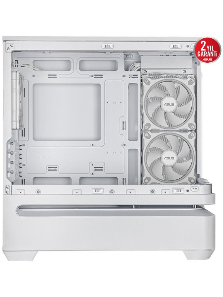 Asus Prime AP202 ARGB Fansız Beyaz Micro ATX Oyuncu Kasası - TESHİR