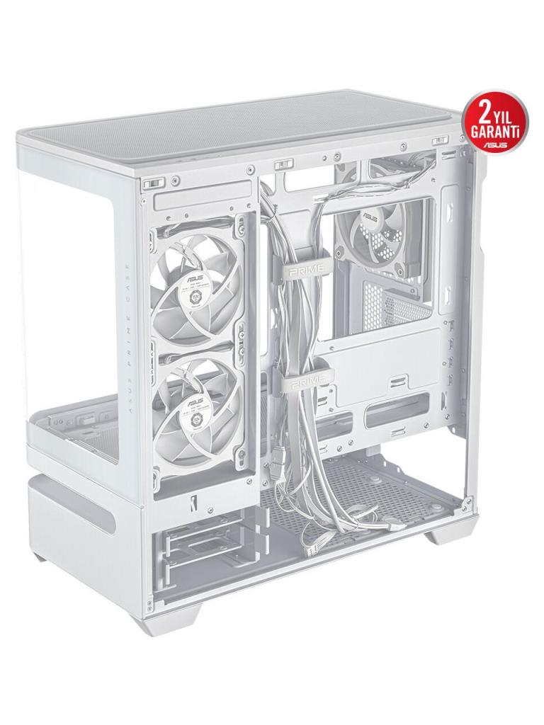 Asus Prime AP202 ARGB Fansız Beyaz Micro ATX Oyuncu Kasası - TESHİR